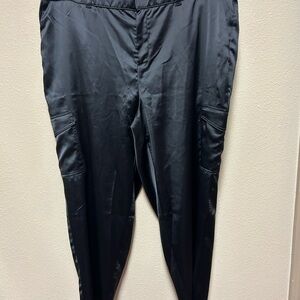 Torrid Black Satin Cargo Pants
